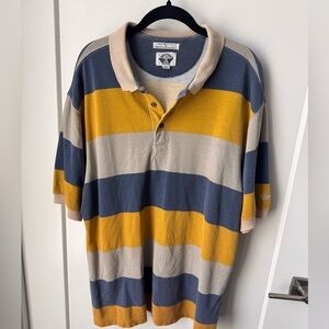 Dockers Striped Polo Shirt -‎ Blue, Yellow, and Tan